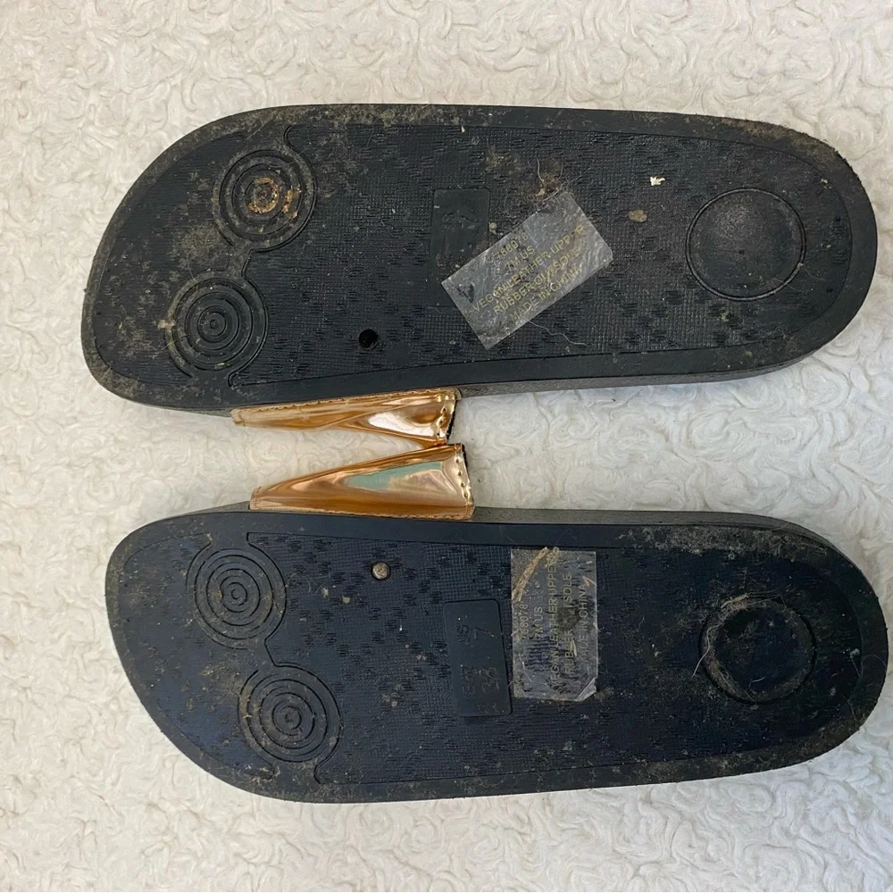 Slides women metallic rose gold size 7 - Picture 7 of 7